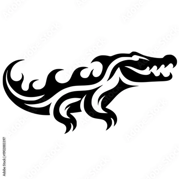 Obraz Fire crocodile silhouette