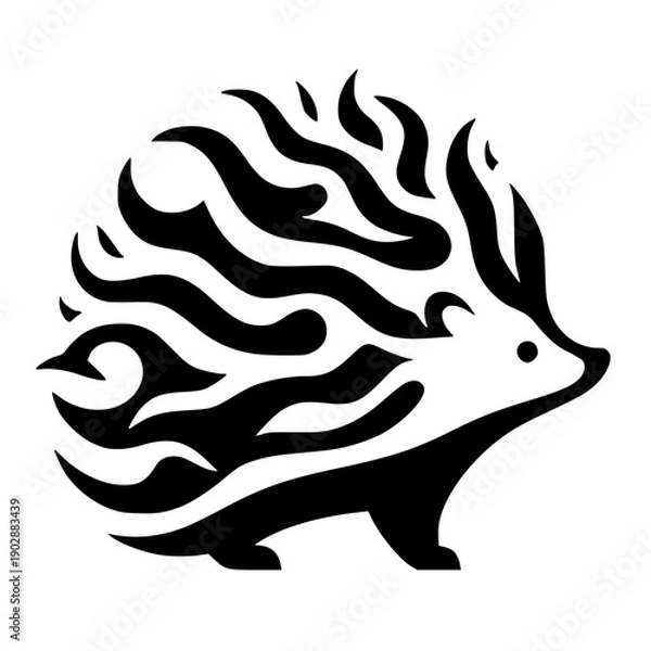 Obraz Fire hedgehog silhouette