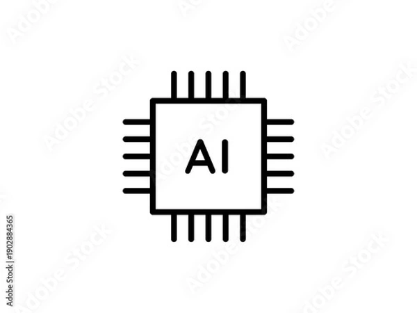 Fototapeta AIイメージのシンプルなアイコン ベクターイラスト