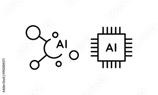 Fototapeta AIイメージのシンプルなアイコン ベクターイラスト