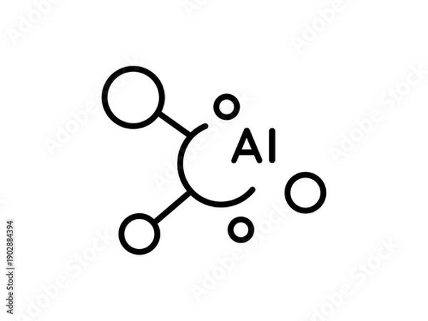 Fototapeta AIイメージのシンプルなアイコン ベクターイラスト
