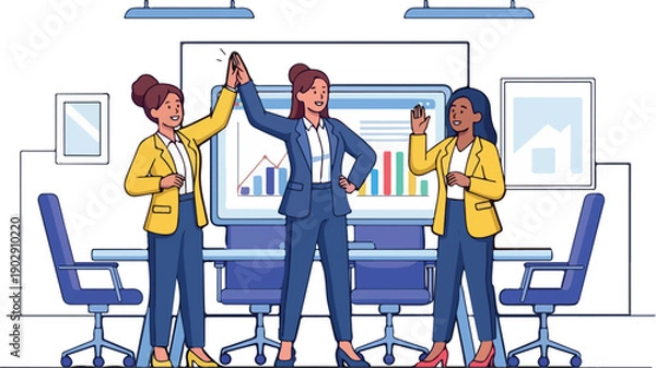 Obraz Corporate Team Presentation isolated on transparent background