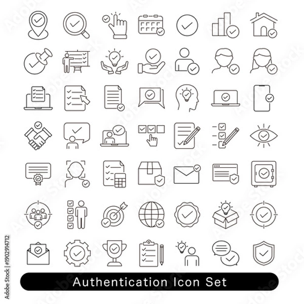 Obraz 認証・承認・確認のアイコンセット : チェックマーク