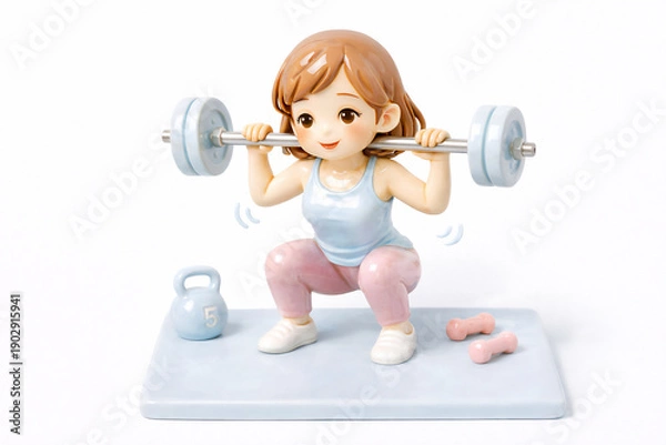 Obraz トレーニングをする女性・健康とフィットネスのイメージ