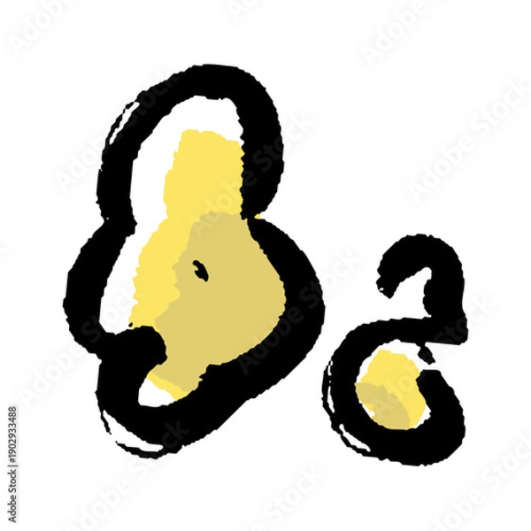 Obraz 筆描きの花のワンポイント