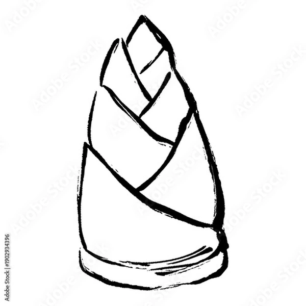 Obraz 手描きタケノコの筆イラスト