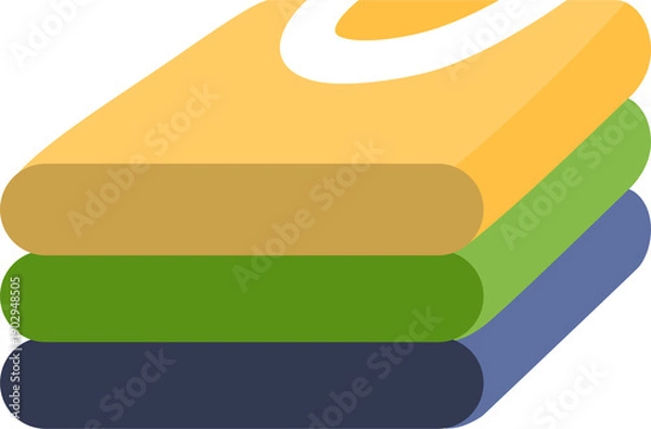 Obraz Stack of colorful flat graphic elements viewed from above 