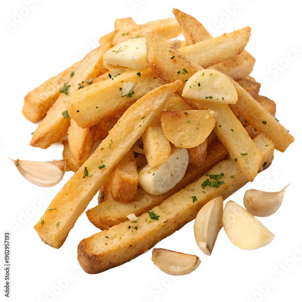 Obraz Garlic bread fries isolated on transparent background