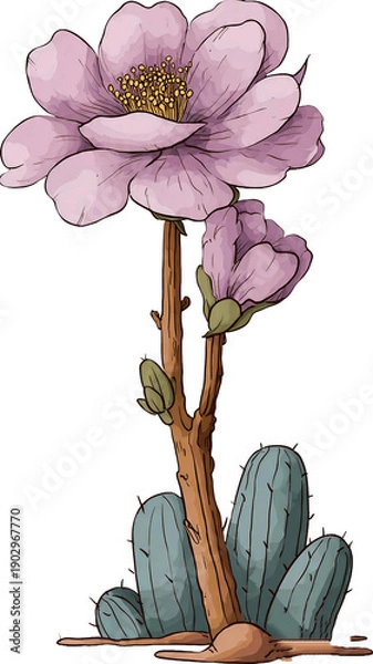 Fototapeta cactus flower vector illustration