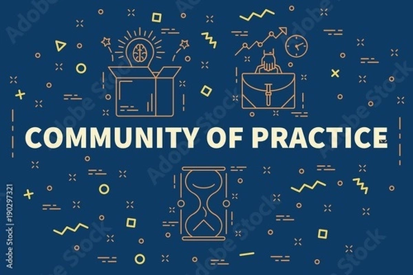 Obraz Conceptual business illustration with the words community of practice