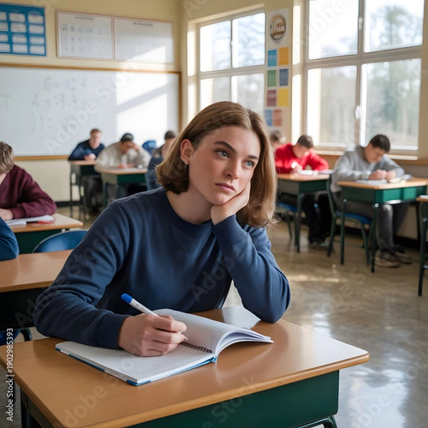 Fototapeta students in classroom