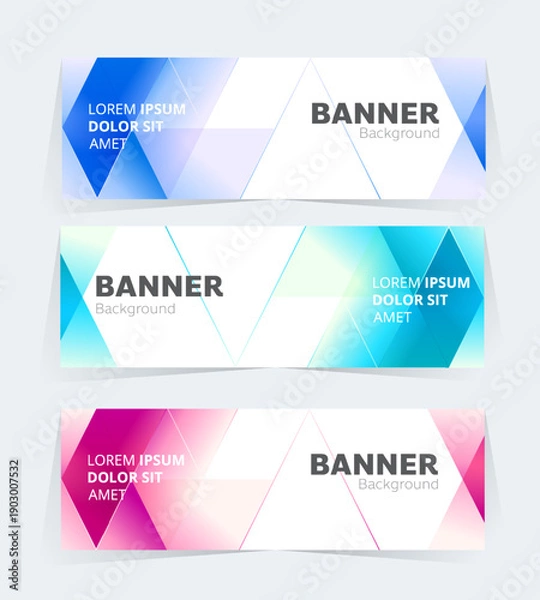 Fototapeta Geometric banner design with vector presentation template.
