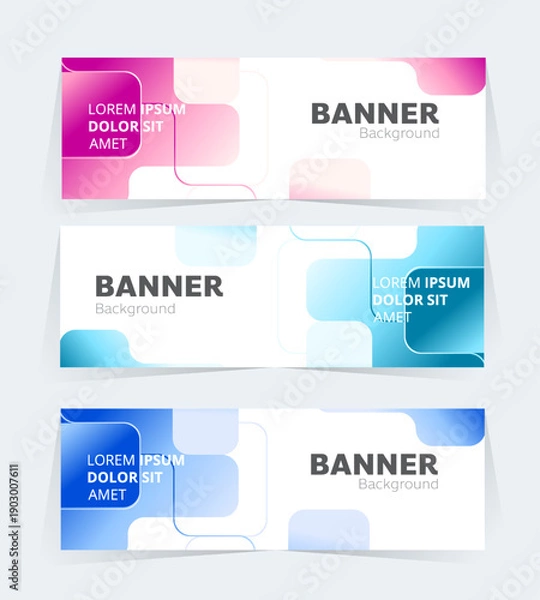 Fototapeta Geometric banner design with vector presentation template.