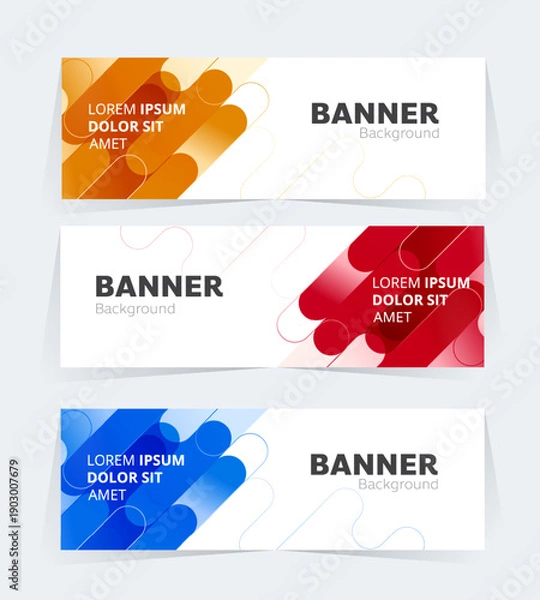 Obraz Geometric banner design with vector presentation template.