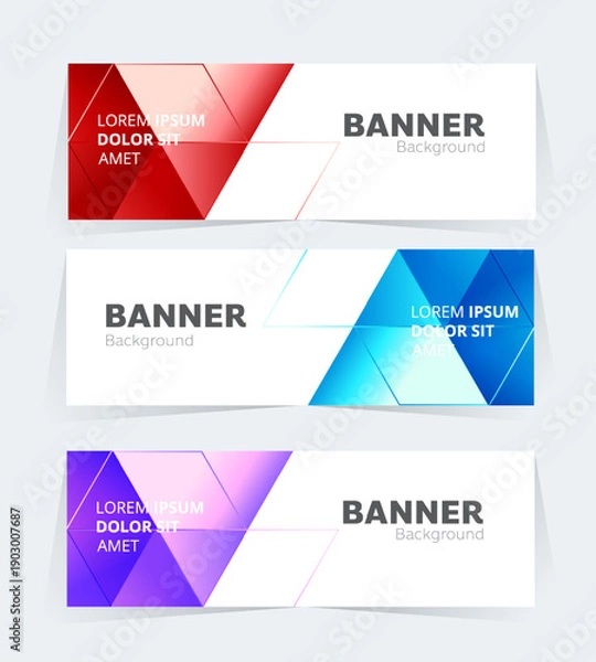 Fototapeta Geometric banner design with vector presentation template.