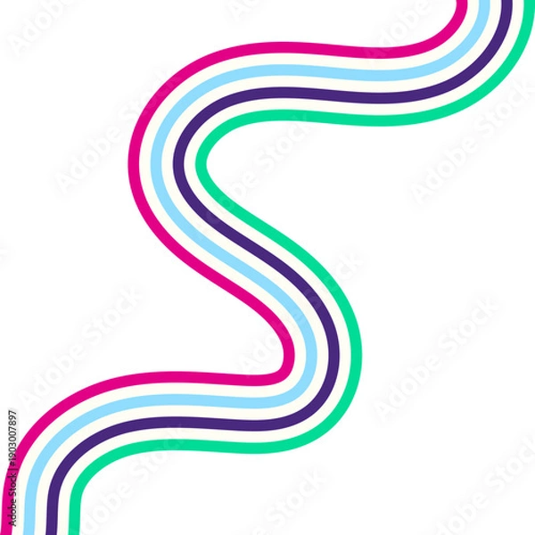 Obraz Retro Groovy Lined Illustration