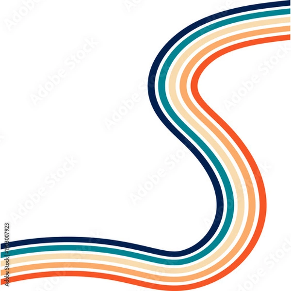 Obraz Retro Groovy Lined Illustration