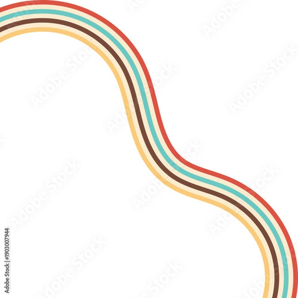 Obraz Retro Groovy Lined Illustration