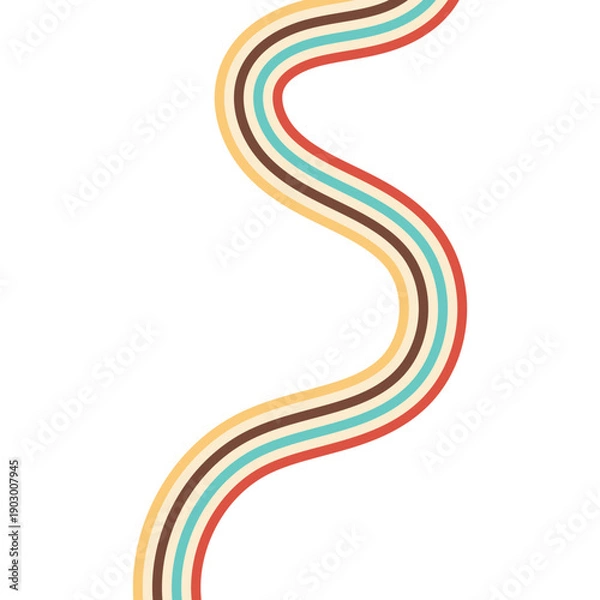 Obraz Retro Groovy Lined Illustration