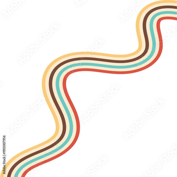 Obraz Retro Groovy Lined Illustration