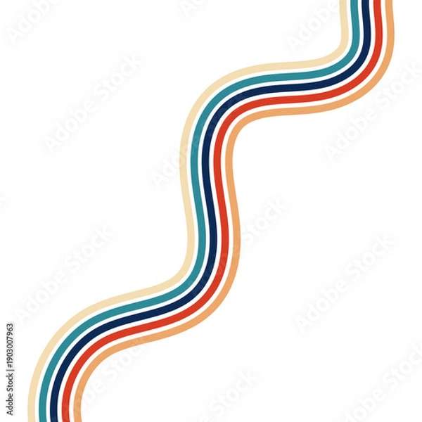 Obraz Retro Groovy Lined Illustration