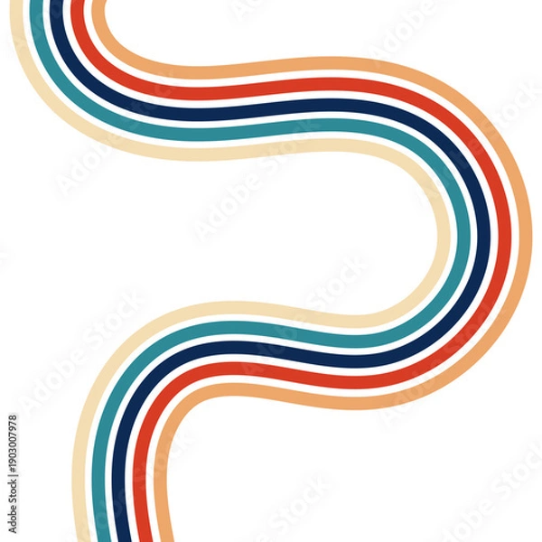 Obraz Retro Groovy Lined Illustration