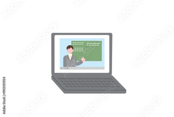 Obraz オンライン授業が表示されているノートパソコン