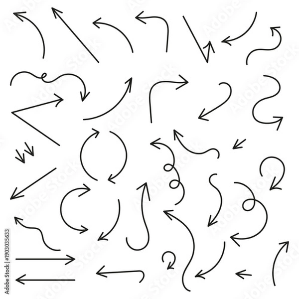 Obraz Set of hand-drawn arrows. Vector.