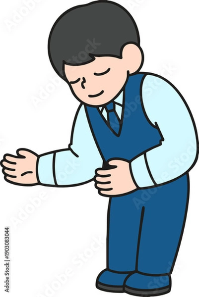 Obraz man pointing the way vector illustration