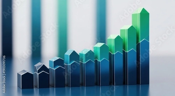 Obraz business chart with arrow