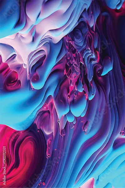 Fototapeta Multicolor geometric pattern Abstract psychedelic vertical backdrop. Vector illustration	