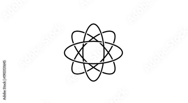 Fototapeta Simple Atom Model Illustration Design Element 1.