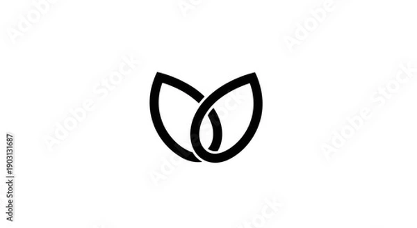 Fototapeta Simple Black Leaf Logo Design Element.