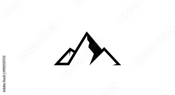 Fototapeta Simple Black Mountain Logo Design Element.