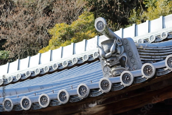 Obraz 寺の屋根の瓦