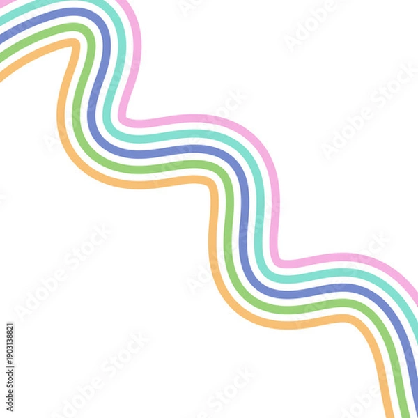 Obraz Retro Groovy Lined Illustration