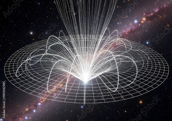 Obraz 宇宙空間と光線が織りなす幾何学模様