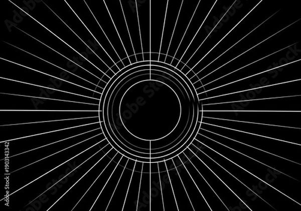 Obraz 光線が輝く幾何学模様、ミニマルなデザイン