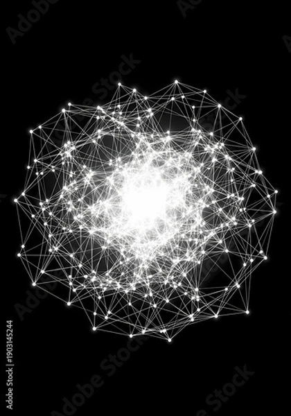 Obraz ネットワーク構造、ミニマルで抽象的な光の表現