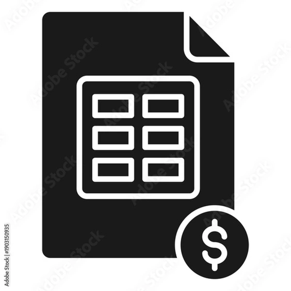 Obraz Budget Sheet Glyph Icon