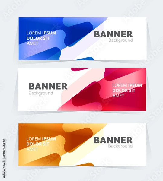 Obraz Geometric banner design with vector presentation template.