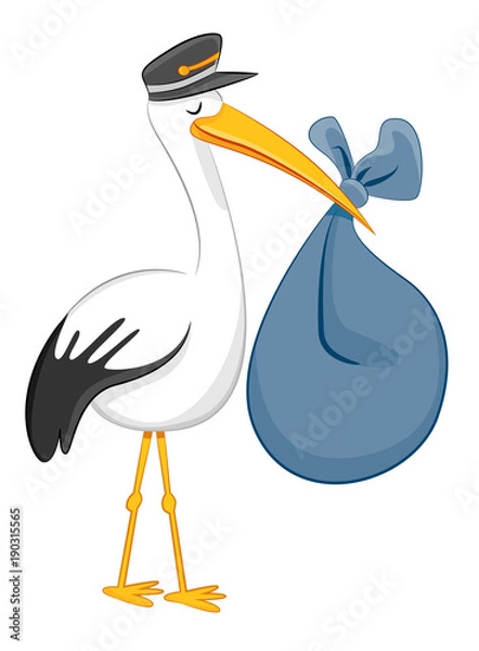 Obraz Stork Delivering Baby Bundle