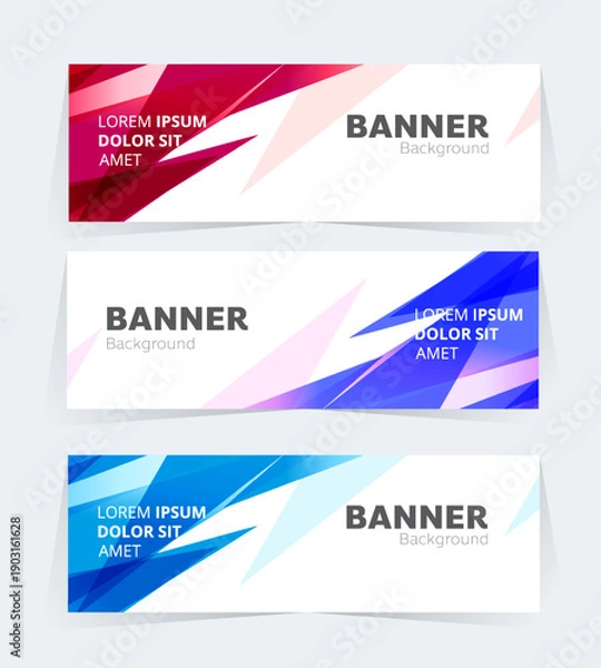 Fototapeta Geometric banner design with vector presentation template.