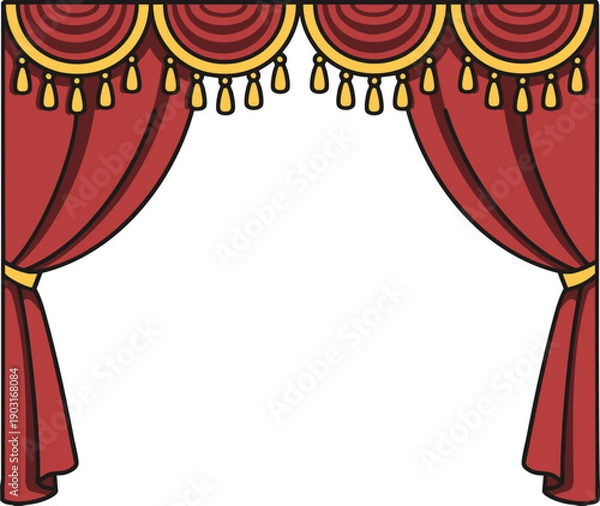 Obraz red stage curtains
