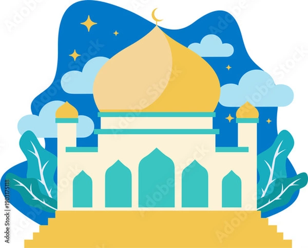 Fototapeta Islamic Background Flat Illustration