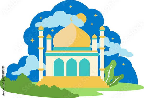 Fototapeta Islamic Background Flat Illustration