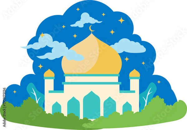 Fototapeta Islamic Background Flat Illustration