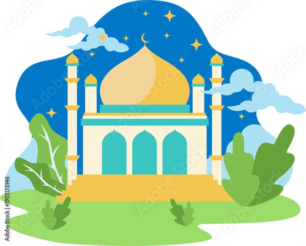 Fototapeta Islamic Background Flat Illustration