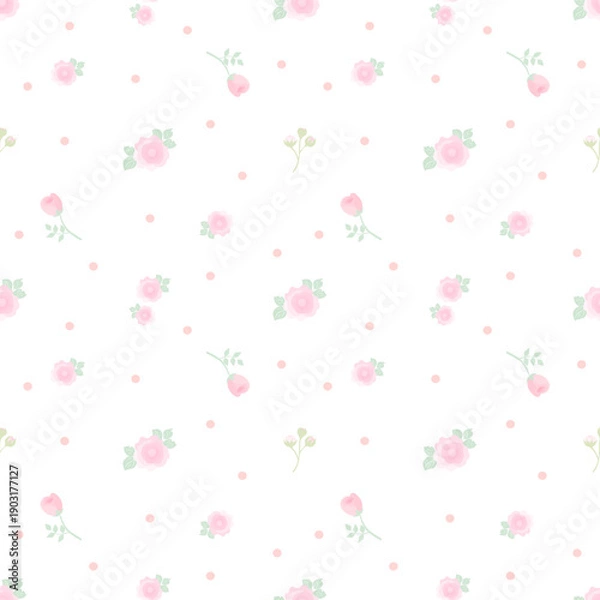 Obraz Seamless pattern with pink rose 