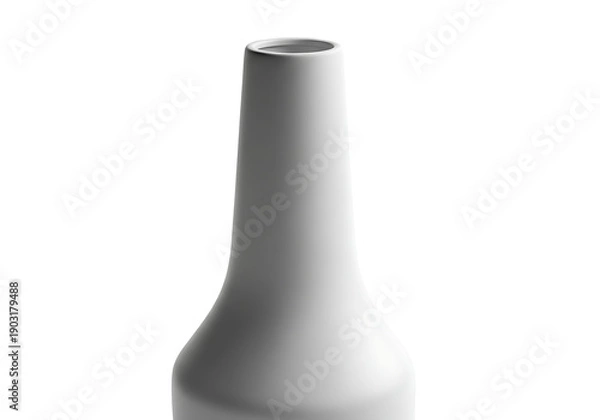 Obraz White Ceramic Vase with Narrow Neck.